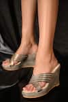 Buy_Miraki_Multi Color Chains Metallic Cross Strap Wedges _Online_at_Aza_Fashions