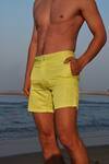 Goya Swim Co_Yellow Recycled Polyester Plain Neon Swim Shorts  _Online_at_Aza_Fashions