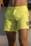 Shop_Goya Swim Co_Yellow Recycled Polyester Plain Neon Swim Shorts  _Online_at_Aza_Fashions