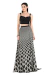 Buy_Rohit Gandhi + Rahul Khanna_Black Chiffon Diamond Gradient Skirt _Online_at_Aza_Fashions