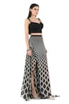 Shop_Rohit Gandhi + Rahul Khanna_Black Chiffon Diamond Gradient Skirt _Online_at_Aza_Fashions