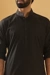 Buy_Raghavendra Rathore Blue_Black Kurta - Raw And Chudidar - Cotton Straight Fit Plain Set _Online_at_Aza_Fashions