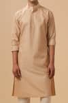 Buy_Raghavendra Rathore Blue_Beige Kurta Raw Silk Tonal Embroidery Geometric With Pant _Online_at_Aza_Fashions
