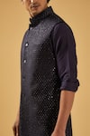 Buy_Raghavendra Rathore Blue_Blue Kurta And Bundi - Raw & Chudidar - Cotton Embroidery Thread & Set 