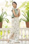 Summer By Priyanka Gupta_Off White Silk Mul Printed Floral Peter Monsoon Saree With Blouse _Online_at_Aza_Fashions