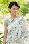 Shop_Summer By Priyanka Gupta_Off White Silk Mul Printed Floral Peter Monsoon Saree With Blouse _Online_at_Aza_Fashions