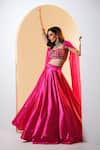 Buy_Rashika Sharma_Pink Lehenga  Silk Hand Embroidered Nakshi Sweetheart Neck Meera Blouse And Set _Online_at_Aza_Fashions