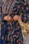 Buy_suruchi parakh_Blue Georgette Crepe Printed Botanical Keyhole Dress