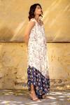 Buy_suruchi parakh_White Georgette Crepe Printed Floral V Neck Asymmetric Jumpsuit_Online_at_Aza_Fashions