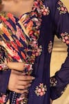 Shop_Suruchi Parakh_Purple Georgette Embroidery Floral Crop Top Sweetheart Neck Jacket And Pant Set _Online_at_Aza_Fashions