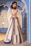 Buy_Suruchi Parakh_White Georgette Crepe Woven And Embroidered Floral Multi Panelled Lehenga Set _Online_at_Aza_Fashions