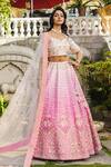 Buy Suruchi Parakh Pink Silk, Net Tassels, Sequins, Embroidery Sweetheart Ombre Bridal Lehenga Set Online at Aza Fashions Buy_Suruchi Parakh_Pink Silk, Net Tassels, Sequins, Embroidery Sweetheart Ombre Bridal Lehenga Set_Online_at_Aza_Fashions
