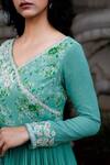 Buy_Suruchi Parakh_Green Georgette Printed And Hand Embroidered Floral Ombre Anarkali With Dupatta 