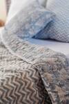 Shop_Raamae_Mogra Block Print Quilt With Cushion Covers_Online_at_Aza_Fashions