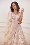 Buy_Rahul Mishra_Yellow Silk, Organza, Viscose Embroidery Meena Jharokha Hand Bridal Lehenga Set _Online_at_Aza_Fashions