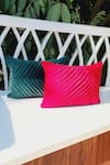 Shop_Throwpillow_Red Blend Of Cotton And Polyester Pleated Cushion Pillow Cover _Online_at_Aza_Fashions