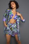 Redefine_Purple Mashru Silk Abstract Open Print Long Jacket_Online_at_Aza_Fashions