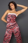 Redefine Peach Mashru Silk Straight Arch Print Tube Jumpsuit Online at Aza Fashions Redefine_Peach Mashru Silk Straight Arch Print Tube Jumpsuit_Online_at_Aza_Fashions