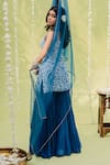 Shop_Redpine Designs_Blue Kurta  Viscose Georgette Printed Floral Round Sharara Set _Online_at_Aza_Fashions