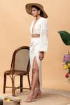 Shop_Rishi and Vibhuti_Ivory Linen Placement Hand Embroidery Nalki Leo Lake Crop Jacket And Skirt Set _Online_at_Aza_Fashions