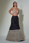 Buy_Ritika Mirchandani_Black Net Embroidered Lehenga Set_Online_at_Aza_Fashions