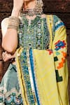 The Royaleum_Green Blouse And Lehenga Upada Silk Printed Patola Boat Bandhani Bridal Set _Online_at_Aza_Fashions