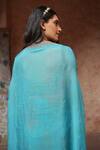 Shop Ruhr India Blue Silk Organza Sequin And Bead Work Open Hand Embroidered Cape Online at Aza Fashions Shop_Ruhr India_Blue Silk Organza Sequin And Bead Work Open Hand Embroidered Cape_Online_at_Aza_Fashions