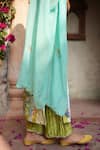 Buy Ruhr India Green Silk Velvet, Dupatta Organza Floral Print, Stone And Bead Work Kurta Set Online at Aza Fashions Buy_Ruhr India_Green Silk Velvet, Dupatta Organza Floral Print, Stone And Bead Work Kurta Set _Online_at_Aza_Fashions