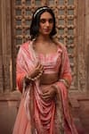 Ruhr India Pink Net, Silk Velvet, Lining Lycra Sequin, Gota Ombre Embroidered Lehenga Set Online at Aza Fashions Ruhr India_Pink Net, Silk Velvet, Lining Lycra Sequin, Gota Ombre Embroidered Lehenga Set _Online_at_Aza_Fashions
