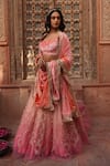 Buy Ruhr India Pink Net, Silk Velvet, Lining Lycra Sequin, Gota Ombre Embroidered Lehenga Set Online at Aza Fashions Buy_Ruhr India_Pink Net, Silk Velvet, Lining Lycra Sequin, Gota Ombre Embroidered Lehenga Set _Online_at_Aza_Fashions