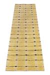 Qaaleen_Yellow All Viscose Silk Hand Woven Mayhem Rug_at_Aza_Fashions