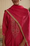 Buy_Kefi Collections_Pink Silk Organza, Silk, Chanderi Embroidery, Sadabahar Placket Kurta Set_Online_at_Aza_Fashions
