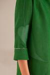 Buy_AMPM_Green Linen Embroidered Leaf V Neck Jacket _Online_at_Aza_Fashions