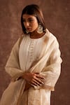 The Home Affair_White Banarasi Zari Chanderi Woven Geometrical Round Pintucked Kurta Sharara Set _Online_at_Aza_Fashions