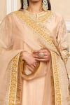 Sheetal Batra_Pink Dupatta  Organza, Kurta  Pure Chanderi, Salwar Embroidered Set_Online_at_Aza_Fashions