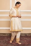 Buy Sheetal Batra Ivory Dupatta Organza, Kurta Pure Chanderi, Embroidered Set Online at Aza Fashions Buy_Sheetal Batra_Ivory Dupatta Organza, Kurta Pure Chanderi, Embroidered Set_Online_at_Aza_Fashions
