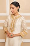 Sheetal Batra Ivory Dupatta Organza, Kurta Pure Chanderi, Embroidered Set at Aza Fashions Sheetal Batra_Ivory Dupatta Organza, Kurta Pure Chanderi, Embroidered Set_at_Aza_Fashions