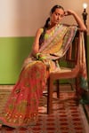 Shop_Siddhartha Bansal_Multi Color Pure Crepe Embroidered Print Saree With Sequin Work Blouse _at_Aza_Fashions