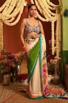 Siddhartha Bansal_Multi Color Pure Crepe Embroidered Crystal Printed Saree With Blouse  _Online_at_Aza_Fashions