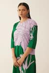 Buy_Shivani Bhargava_Green Giza Poplin Printed Floral Round Kurta And Pant Set _Online_at_Aza_Fashions