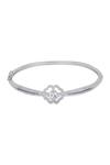 Sangeeta Boochra_Silver Plated Cubic Zirconia Saba Floral Charming Bracelet _Online_at_Aza_Fashions