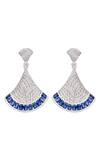 Sangeeta Boochra_Blue Sapphire Stones Saniya Silver Drop Earrings _Online_at_Aza_Fashions