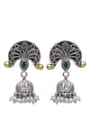 Buy_Sangeeta Boochra_Silver Plated Zara Bead Drop Jhumkas _Online_at_Aza_Fashions