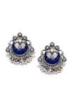 Buy_Sangeeta Boochra_Blue Kundan Sunat Embellished Chandbalis _Online_at_Aza_Fashions