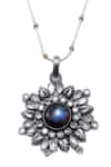 Buy_Sangeeta Boochra_Silver Plated Labradorite Sofia Handcrafted Pendant Necklace _Online_at_Aza_Fashions