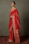 RI.Ritu Kumar_Red Saree And Blouse Fabric & Villa With Unstitched _Online_at_Aza_Fashions