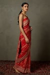 Buy_RI.Ritu Kumar_Red Saree And Blouse Fabric & Villa With Unstitched _Online_at_Aza_Fashions