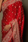 Buy_RI.Ritu Kumar_Red Silk Satin Embroidered Zardozi Jaya Floral Saree _Online_at_Aza_Fashions