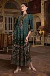 Buy_Bairaas_Green Rayon Ombre Bohemian And Elephant Pattern Dress