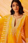Buy Sureena Chowdhri Yellow Silk Chanderi Embroidered Dori Notched Round Fun In The Sun Kurta Set Online at Aza Fashions Buy_Sureena Chowdhri_Yellow Silk Chanderi Embroidered Dori Notched Round Fun In The Sun Kurta Set_Online_at_Aza_Fashions
